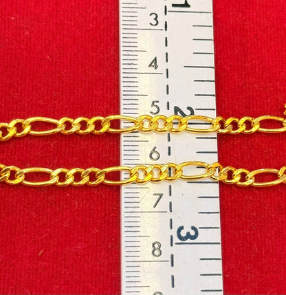 9.2g, 21", Figaro Chain, Lobster Clasp, 23K Gold