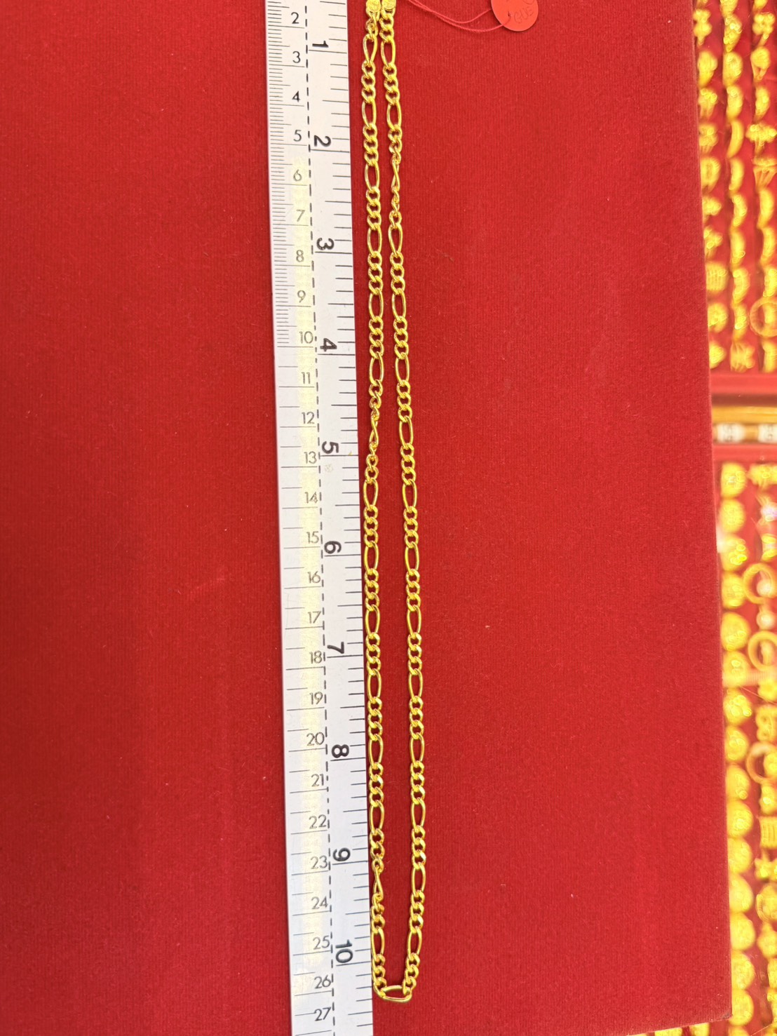 9.2g, 21", Figaro Chain, Lobster Clasp, 23K Gold