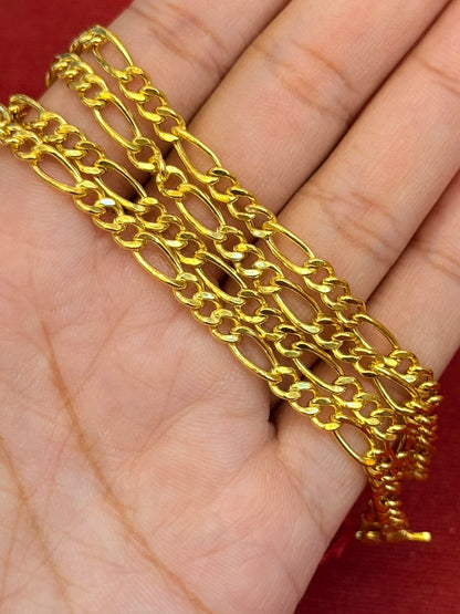 9.2g, 21", Figaro Chain, Lobster Clasp, 23K Gold