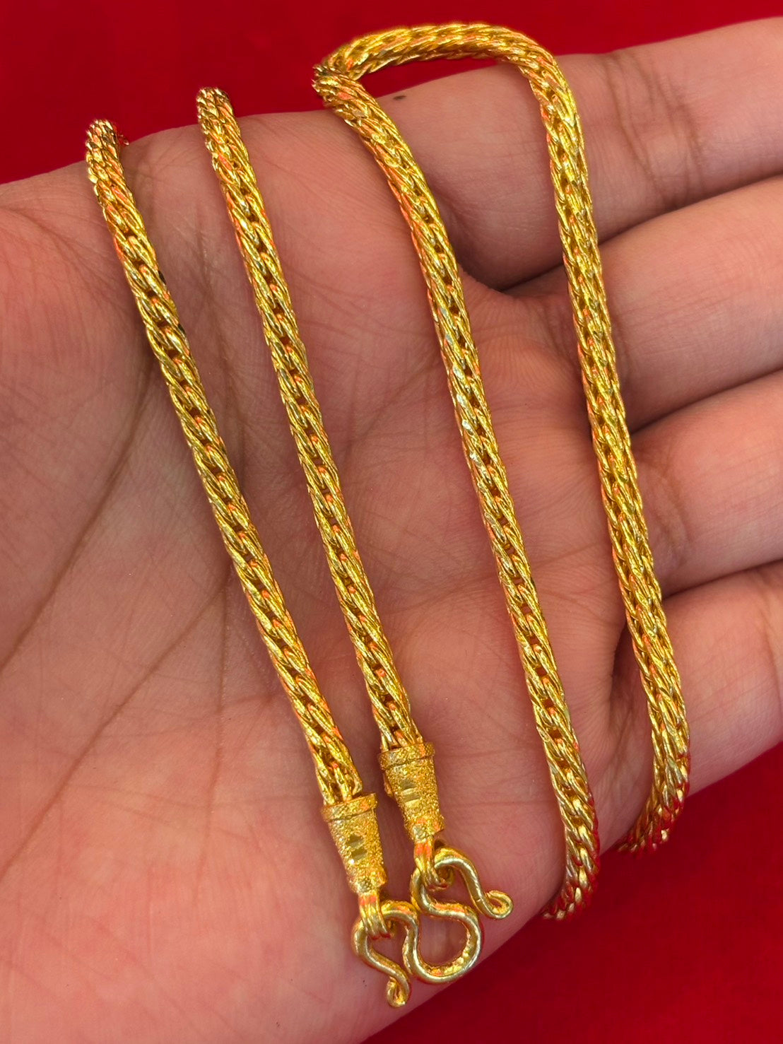 26.6g, 22", Dragon Scale Chain, 24K Gold