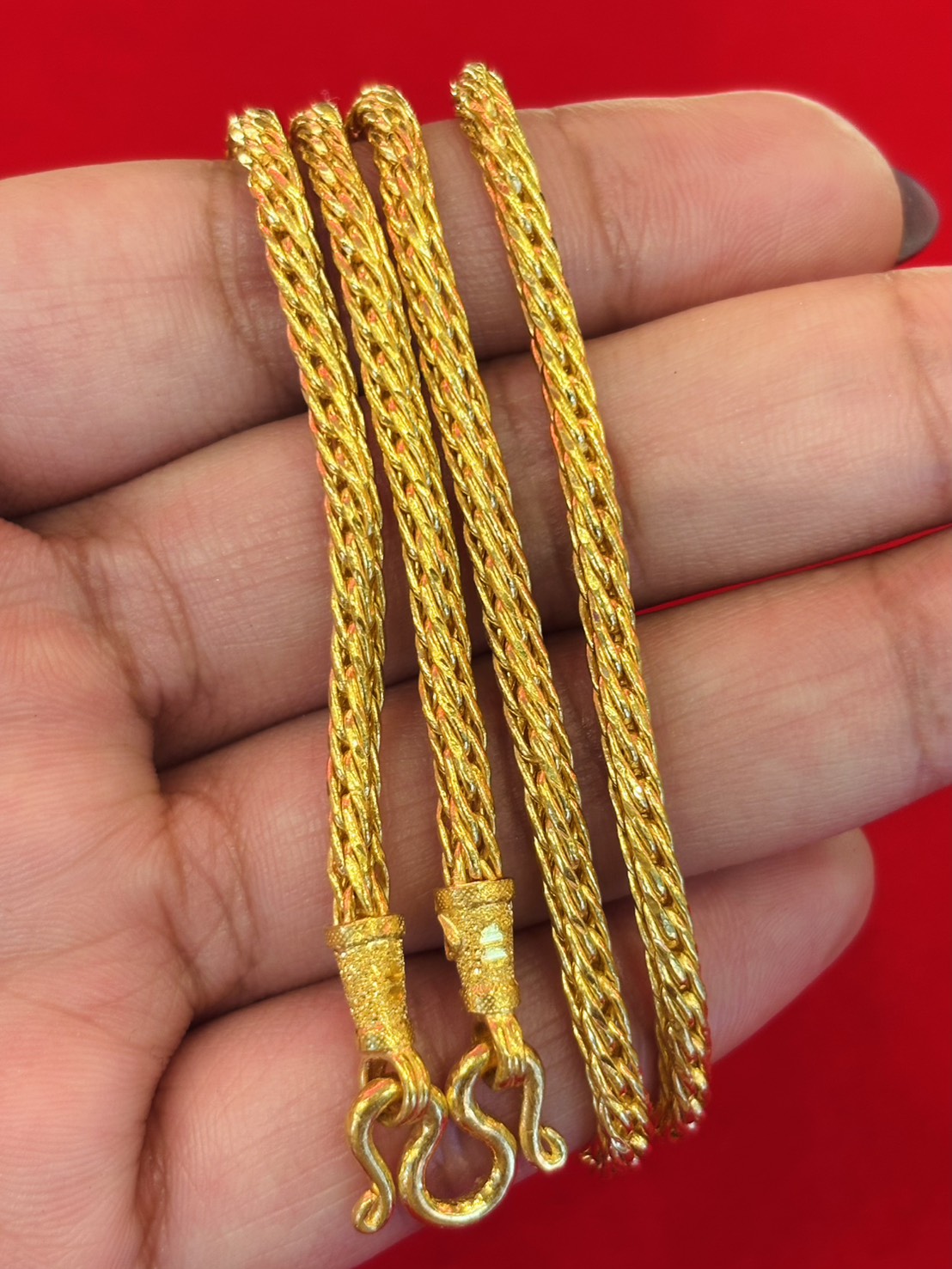 26.6g, 22", Dragon Scale Chain, 24K Gold
