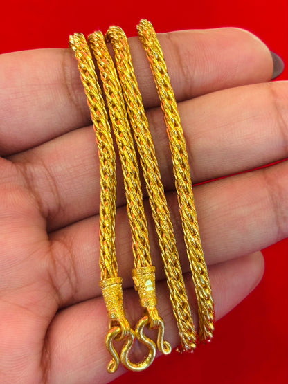 26.6g, 22", Dragon Scale Chain, 24K Gold