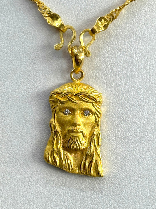 Jesus Pendant, 24K Gold