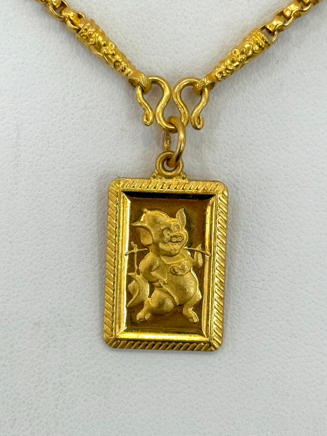 Year of the Pig, Chinese Zodiac Pendant, 23k Gold
