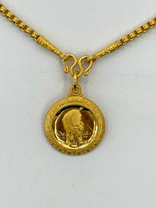 Year of the Goat, Chinese Zodiac Pendant, 23k Gold