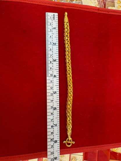 Wheat Bracelet, 24K Gold