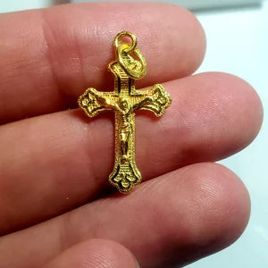 Crucifix Pendant, 23K Gold