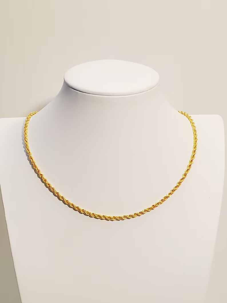 Rope Necklace, 23K Gold