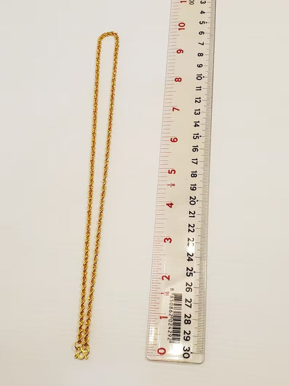 Rope Necklace, 23K Gold