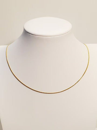 Tight Curb Necklace, 23K Gold