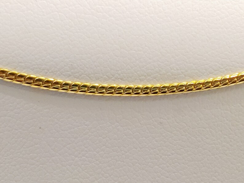 Tight Curb Necklace, 23K Gold