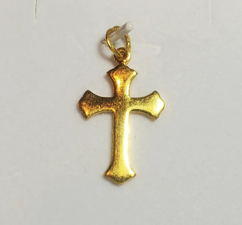 Smooth Cross Pendant, 23K Gold