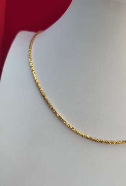 Diamond-Cut Box Link Chain, 23K Gold