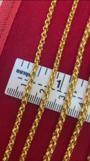 Rolo Chain, 24K Gold