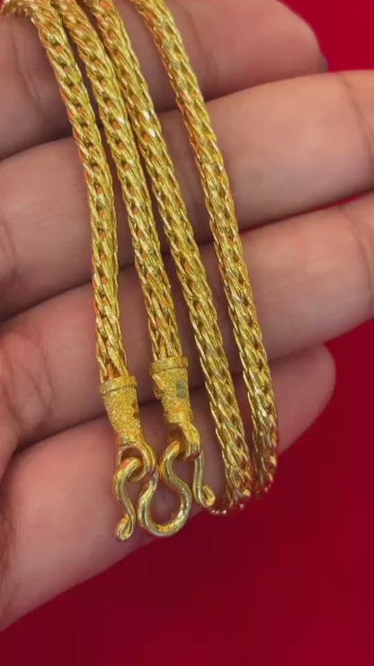 26.6g, 22", Dragon Scale Chain, 24K Gold