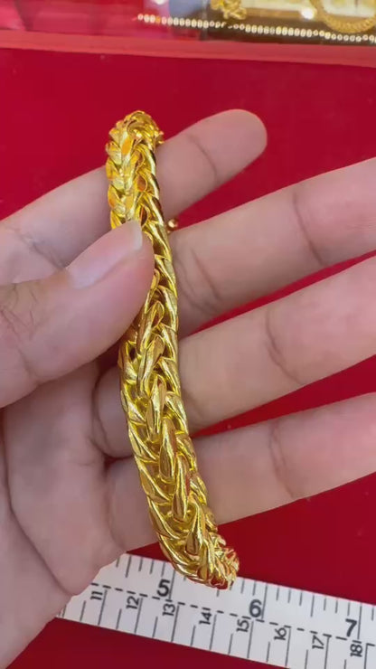 Wheat Bracelet, 24K Gold