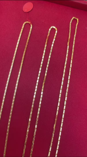 Bar Link Chain, 24K Gold