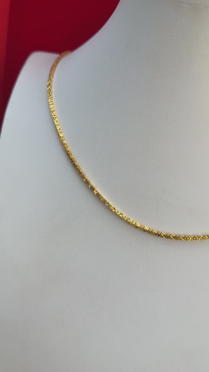 Bar Link Chain, Diamond-Cut, 24K Gold