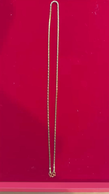 Diamond-Cut Box Link Chain, 23K Gold