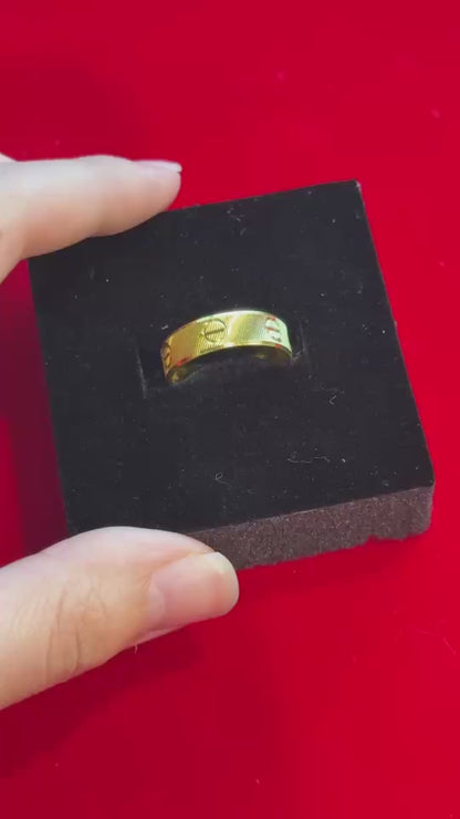 Designer French C Ring, 23K Gold