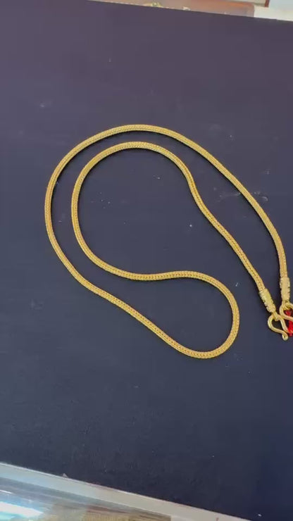 Foxtail Mesh Chain, 24K Gold