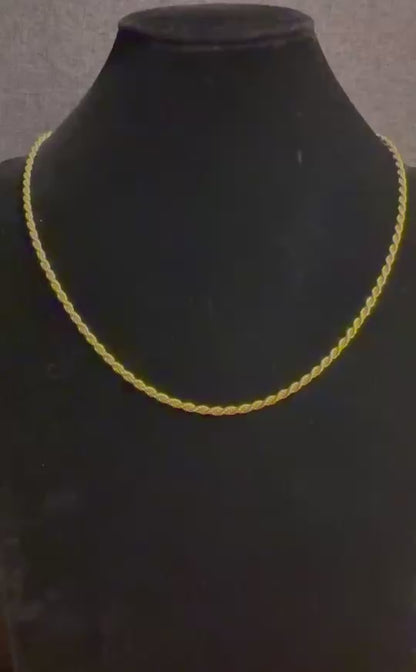 Rope Chain, 14k Gold, 3mm