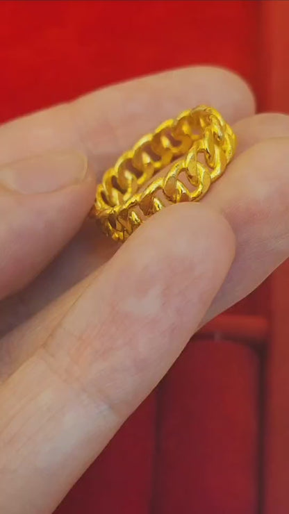 Cuban Ring, 23K Gold