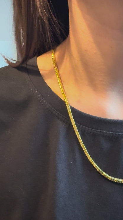 Bar Link Chain, Diamond-Cut, 24K Gold