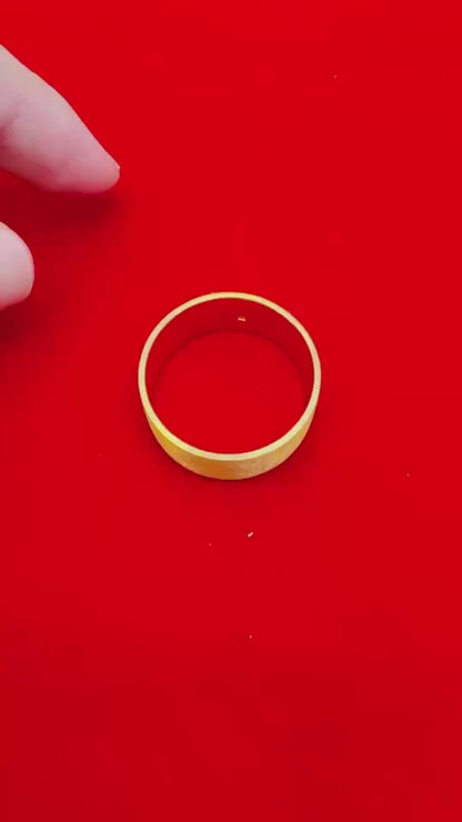 Brushed Flat Band Ring, 24K Gold