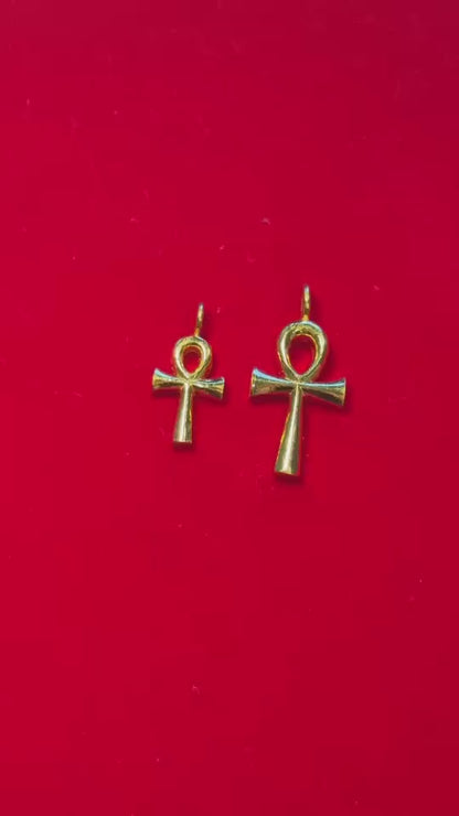 Egyptian Ankh Pendant, 24K Gold