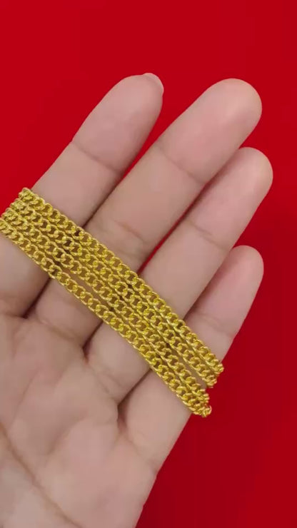 Cable Link Chain, 24K Gold
