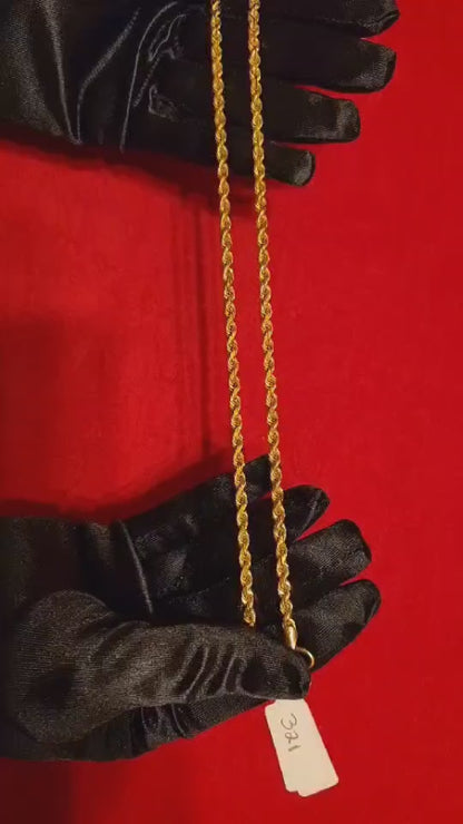 Rope Chain, 22k Gold, 38.1g