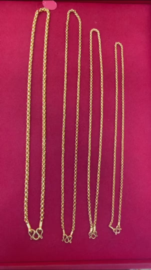 Rolo Chain, 24K Gold