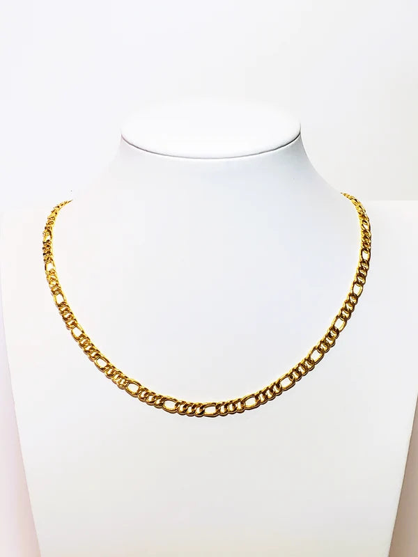 9.2g, 21", Figaro Chain, Lobster Clasp, 23K Gold